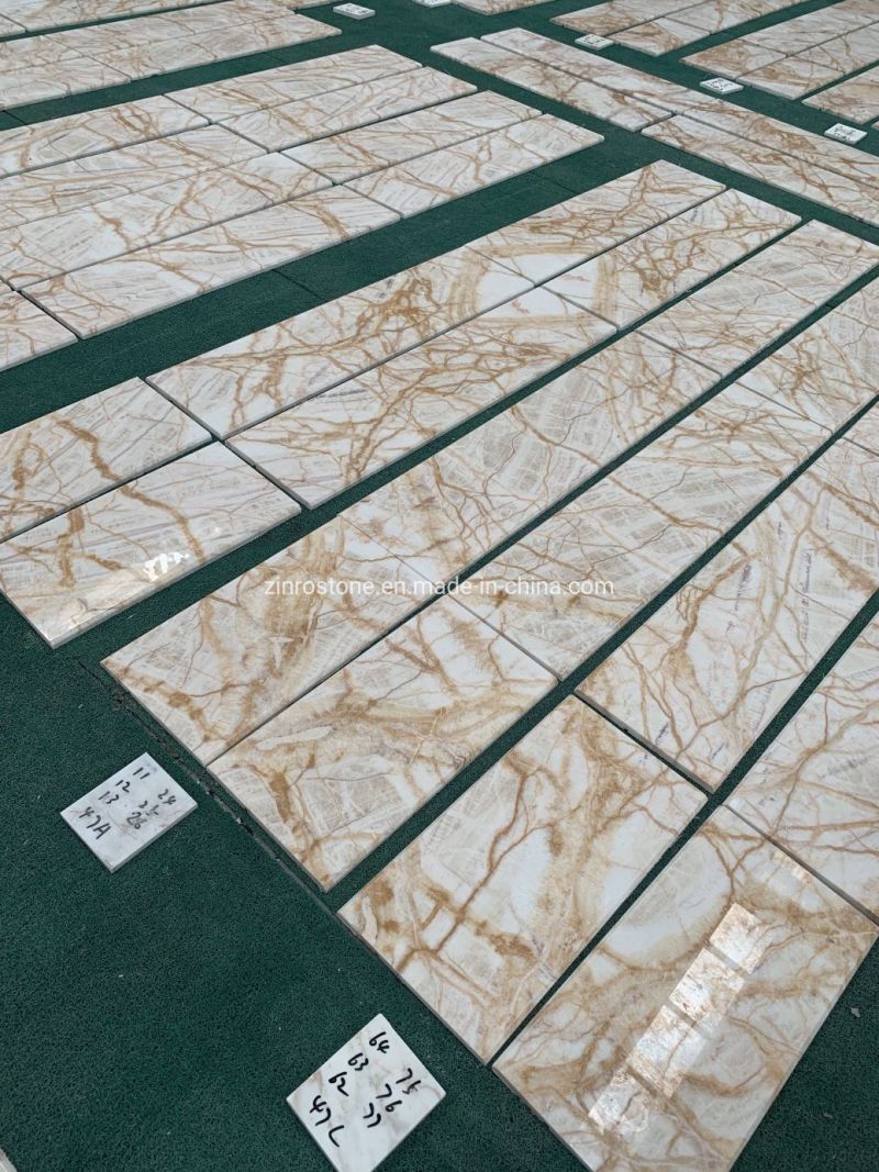 Natural Stone Yellow/Goldden Spider Jade Marble for Building Decoration