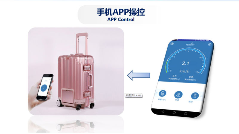 Luxury Intelligent Remote Control Riding Trolley Case Aluminum-Magnesium Alloy Intelligent Electronic Smart Rolling Luggage