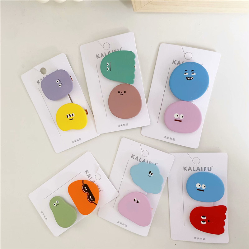 Korean Style Child Irregular Bean Emoji Hair Clips