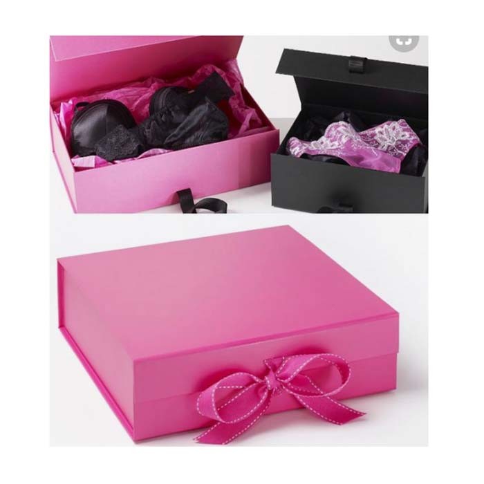 Clothes Store Retail Pink Lovely Custom Cardboard Box for Lingerie/Underwear