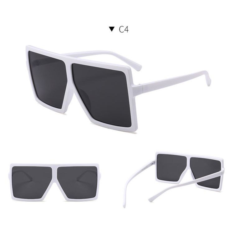 2020 Stylish UV400 Oversize Sunglasses Fashion Women Sunglasses Black Square Sunglasses