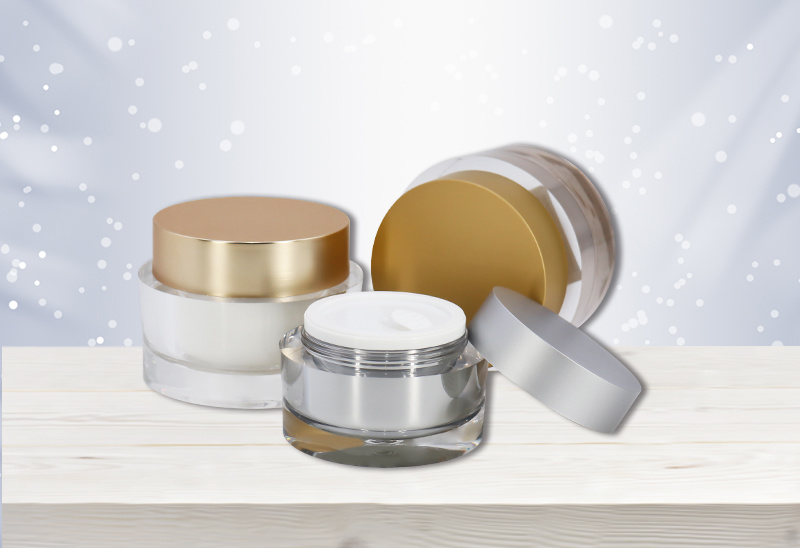 Clear Double Wall Face Eye Cream Containers Cosmetics Jar with Lids