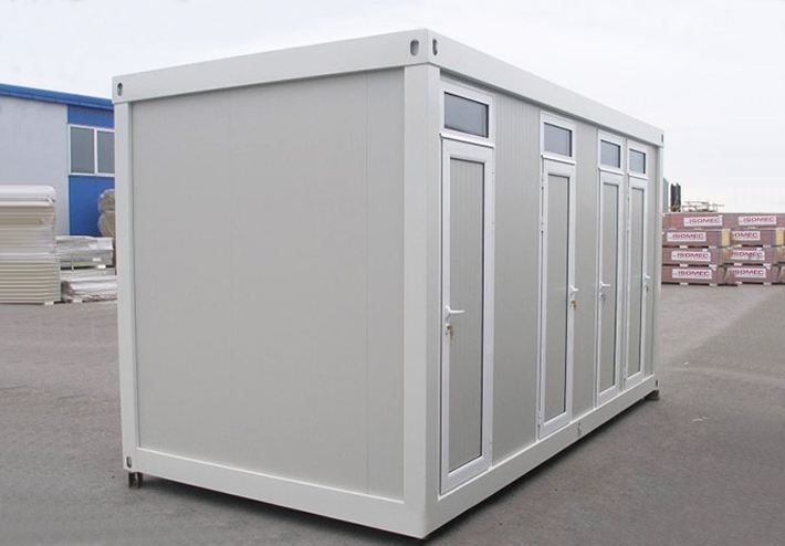 Practical Flat Pack Prefabricated 20FT Container House Toilet In Burundi