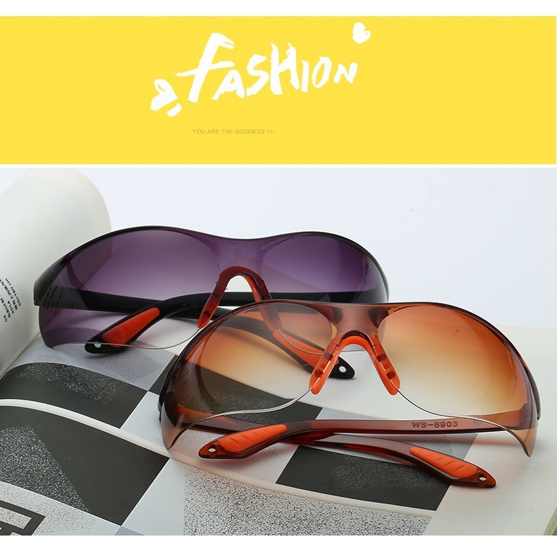 European and American Sports Riding Sunglasses One-Piece Sunglasses Color Film Sunglasses