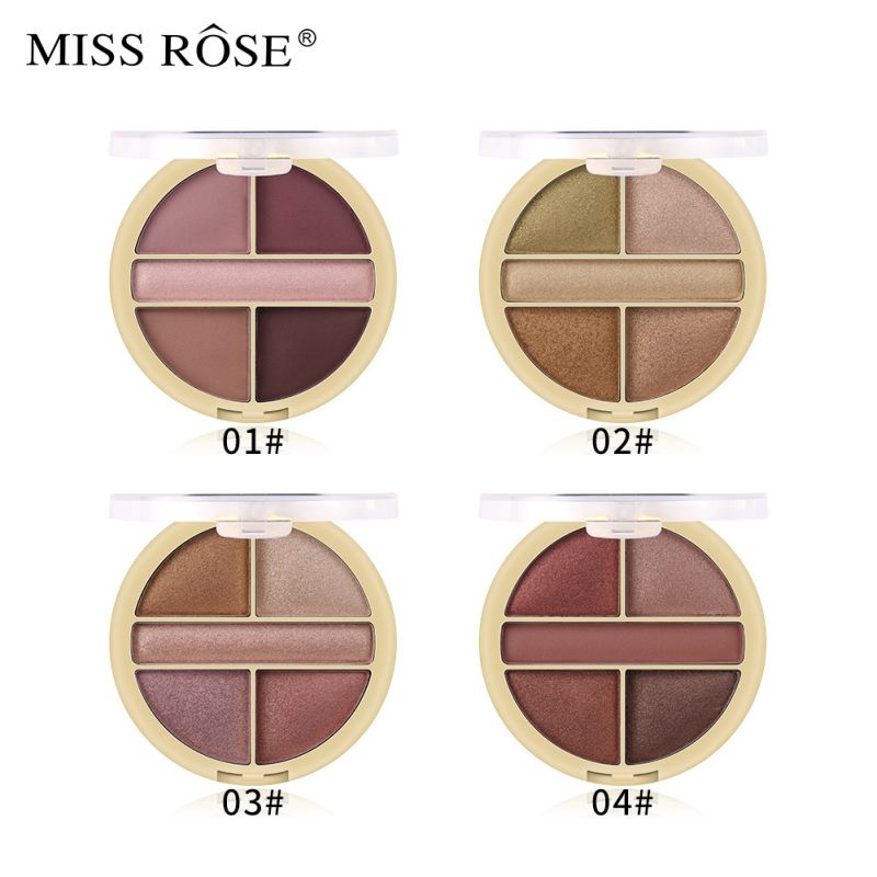 Y201 European and American Style Pearly Matte 5 Color Small Eye Shadow Cross-Border Makeup Waterproof Natural Nude Makeup Net Red Eye Shadow Palette