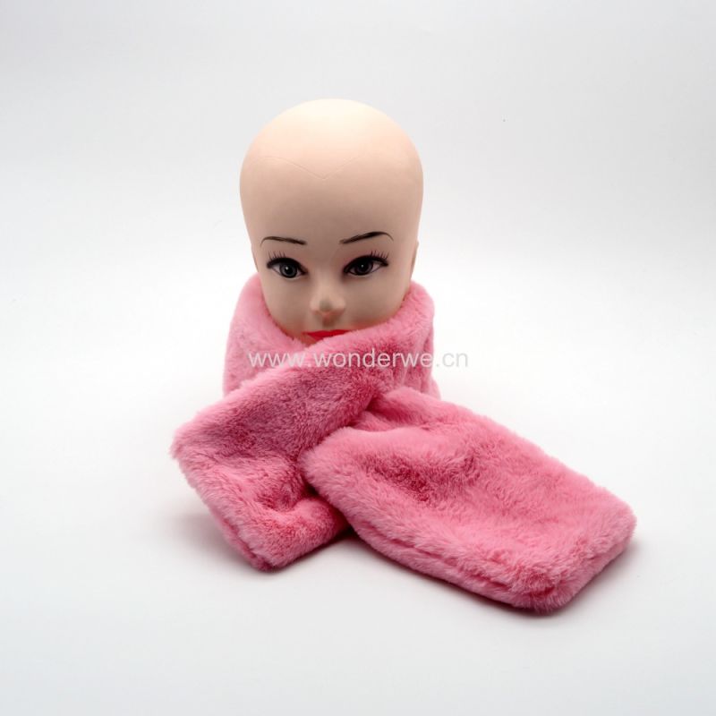 Super Soft Fake Rabbit Pink Fur Scarf for Girls