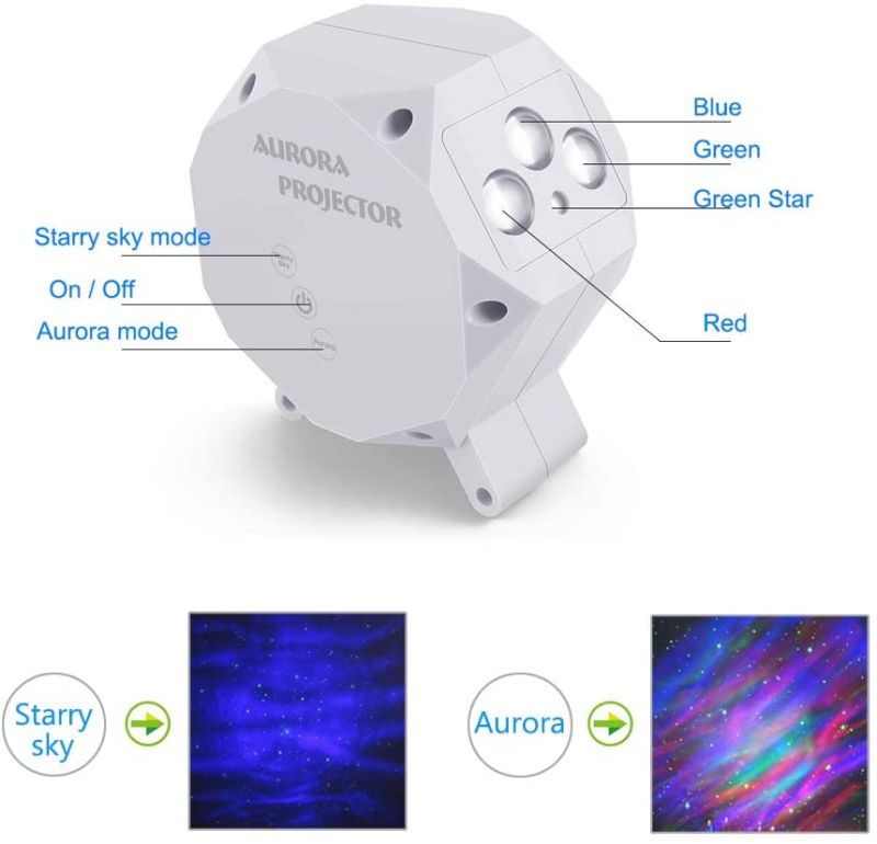 2020 Music Remote Control Timer Kids Starry Star Projector Night Light with Music Speaker for Kids