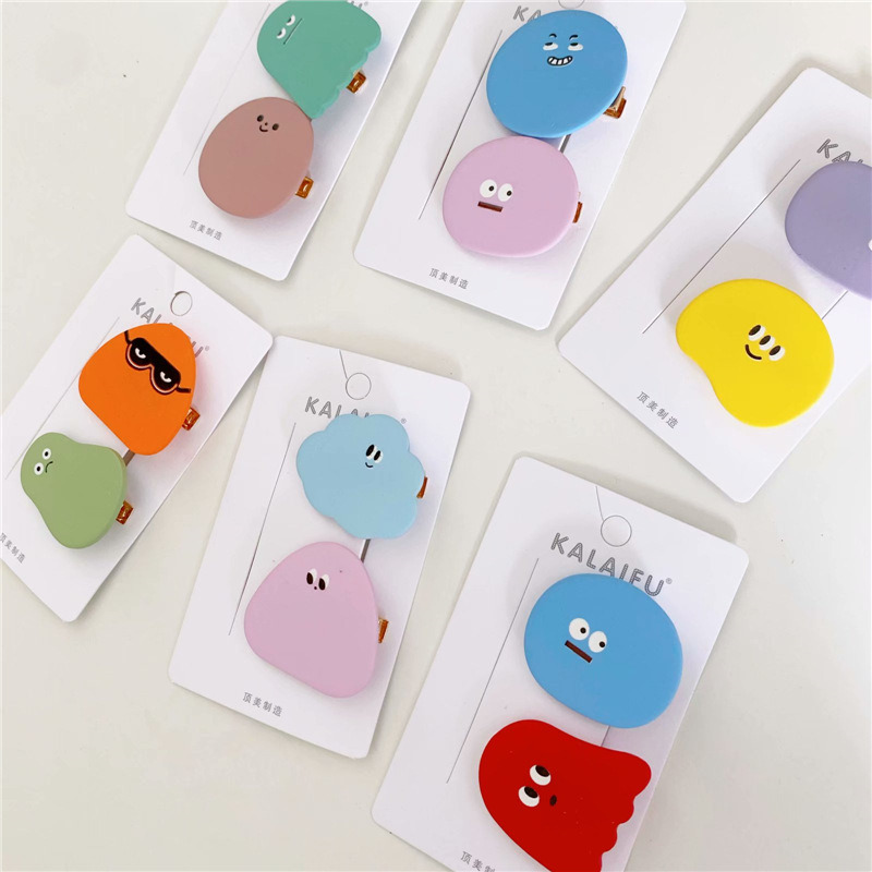 Korean Style Child Irregular Bean Emoji Hair Clips