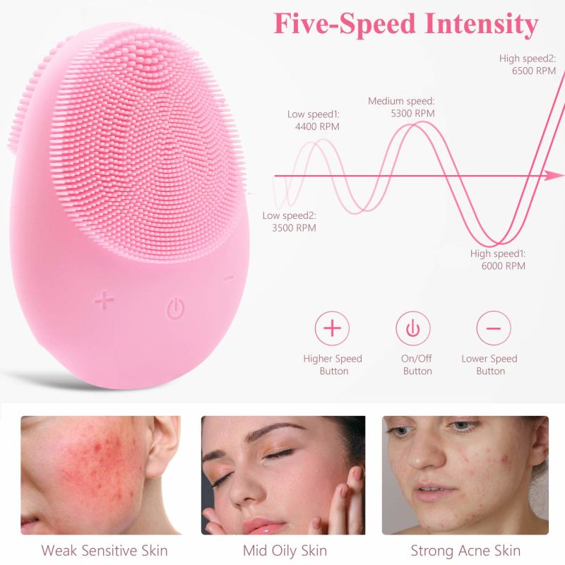 Facial Cleansing Massager Brush Face Spin Scrub Brush