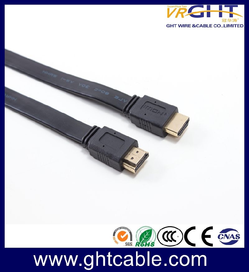 1.8m Cu High Quality Flat HDMI with Straight Head and Angle Head