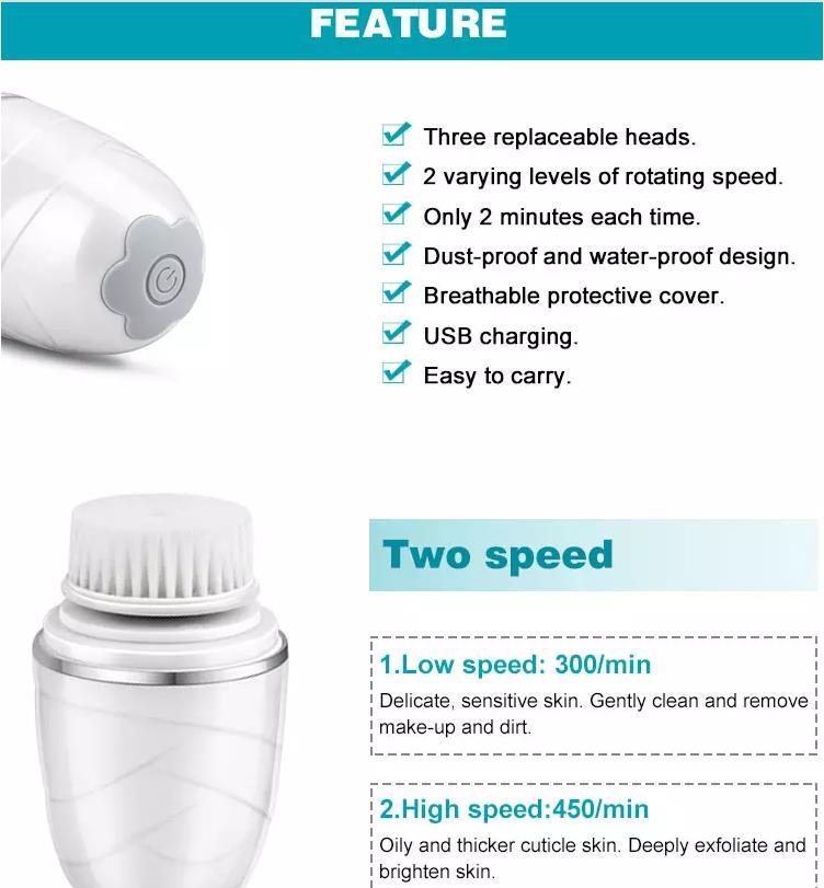 Mini Portable Waterproof Sonic Face Cleansing Washing Machine Massage Brush