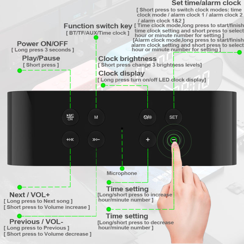 High Quality 2000mAh Bluetooth 5.0 Portable Wireless Bluetooth Speaker