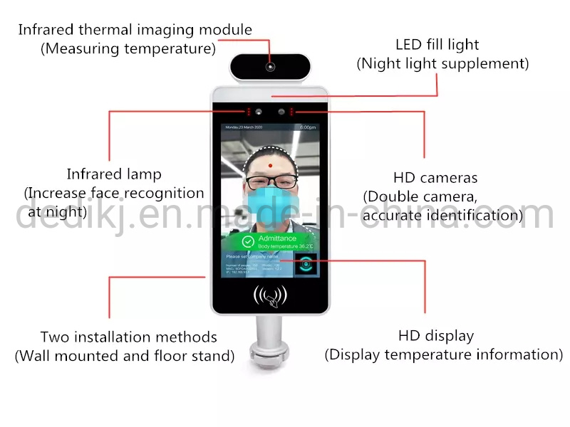 Body Temperature Thermo Scanner and High Precision Face Recognition with Camera Infrared Temperature Thermometer