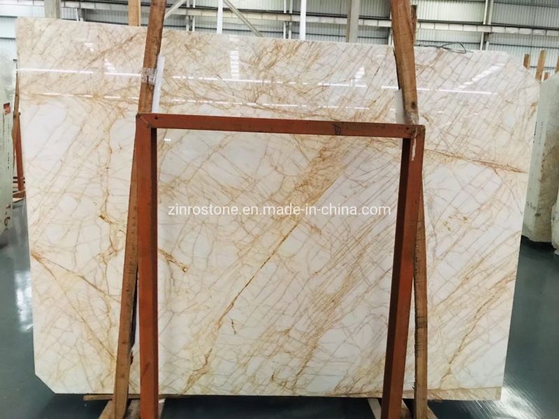 Natural Stone Yellow/Goldden Spider Jade Marble for Building Decoration