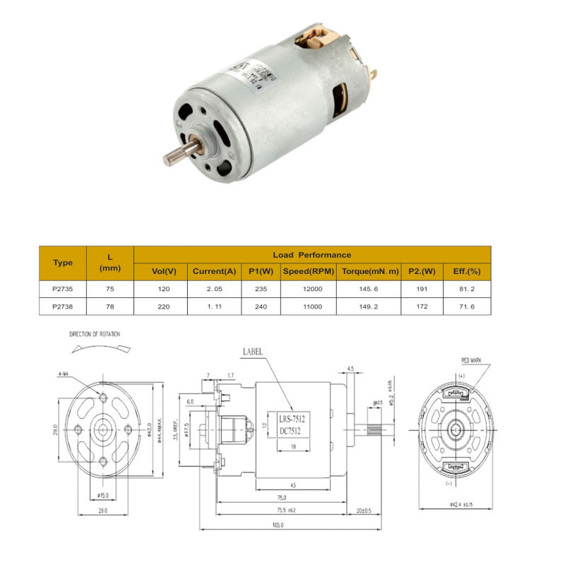 12/24/48V DC Brush/Brushed Vibrate Micro Motor for Massager/Dish Washer