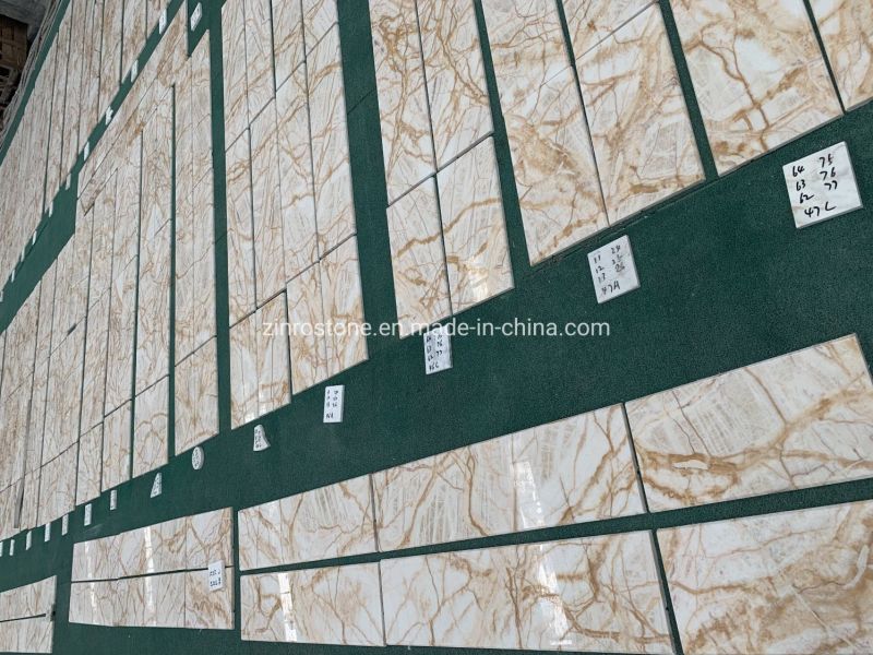 Natural Stone Yellow/Goldden Spider Jade Marble for Building Decoration