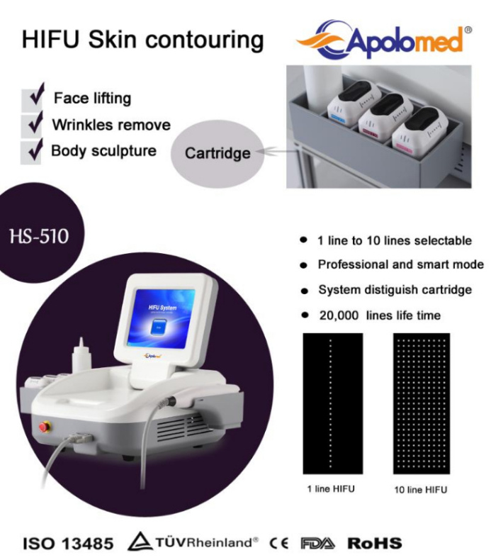 Portable Face Lifting and Body Shaping machine Ce/ISO13485 Approval 10 Gear Lines Hifu Body