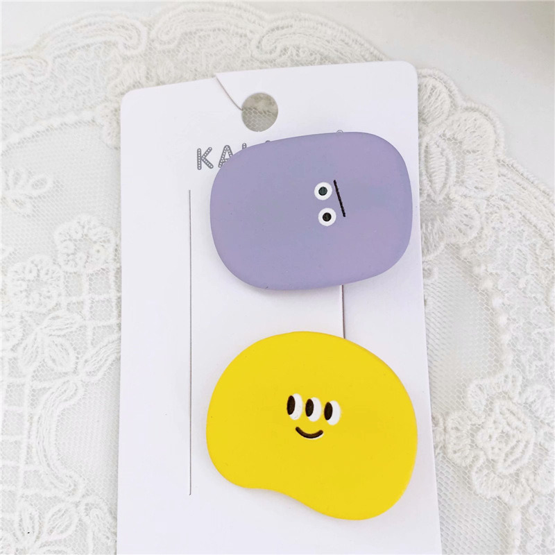 Korean Style Child Irregular Bean Emoji Hair Clips