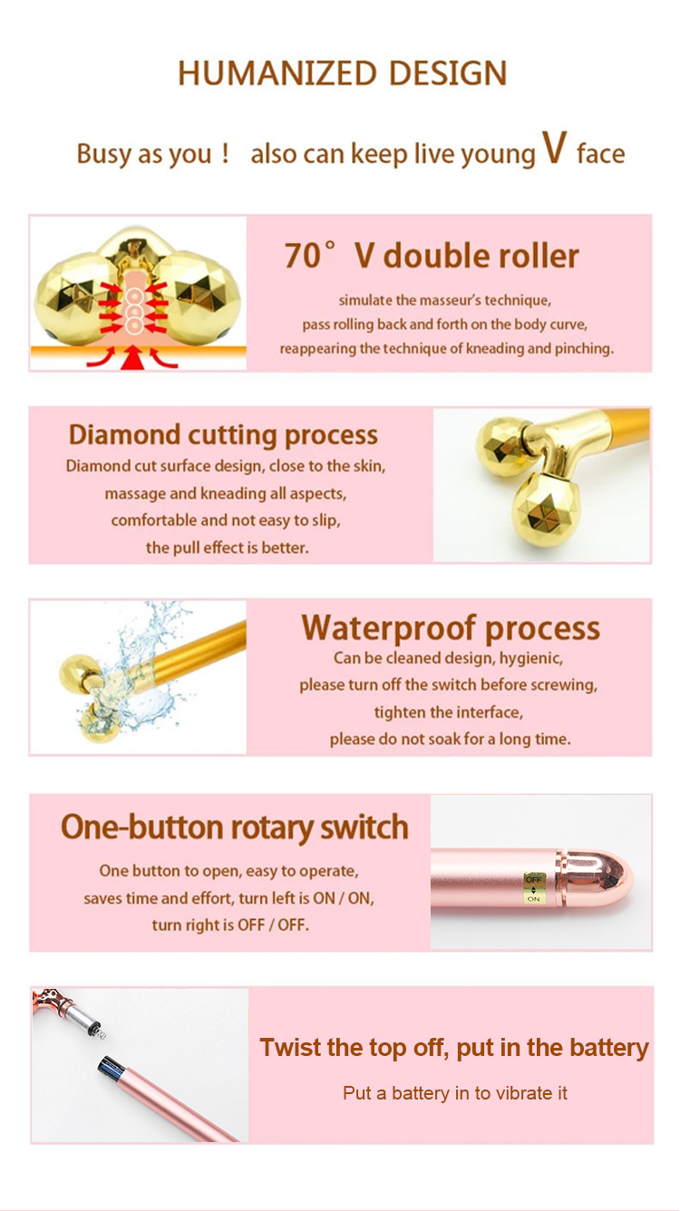 Portable Face Massage Beauty Roller Ball 3D Facial Roller