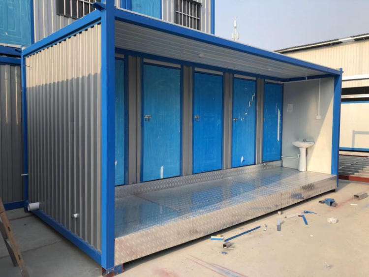 Practical Flat Pack Prefabricated 20FT Container House Toilet In Burundi