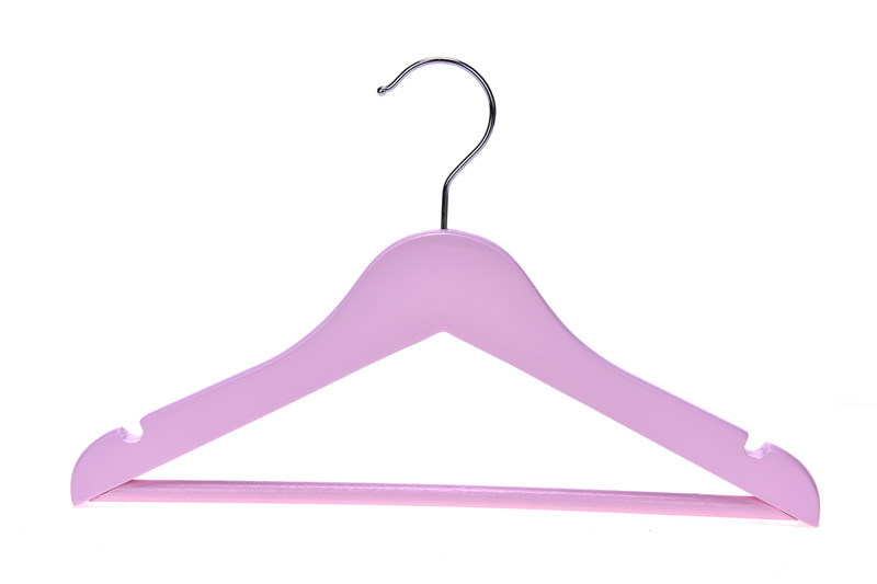 Winsun High Quality Pink Customized Wooden Hanger with Bar