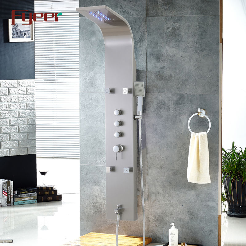 Fyeer Rainfall Lighted Shower Panel with Massage Spray