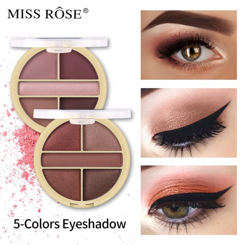 Y201 European and American Style Pearly Matte 5 Color Small Eye Shadow Cross-Border Makeup Waterproof Natural Nude Makeup Net Red Eye Shadow Palette