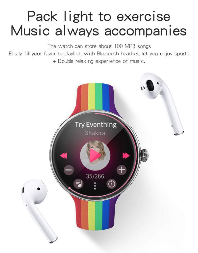 Lady Fashionable Watch with Bluetooth Dialing / Calling, Local Music Playing, Music Playing Connected to Tws Headphones, Female Physiological Cycle