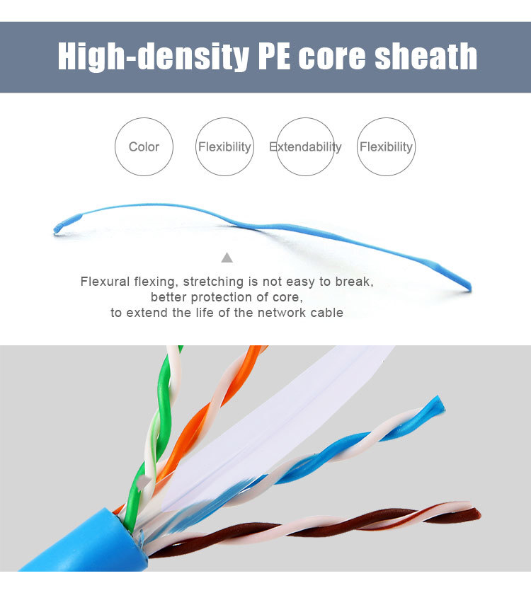CAT6 23AWG Solid Copper Conductor Unscreened Twisted Pair Networking Cable