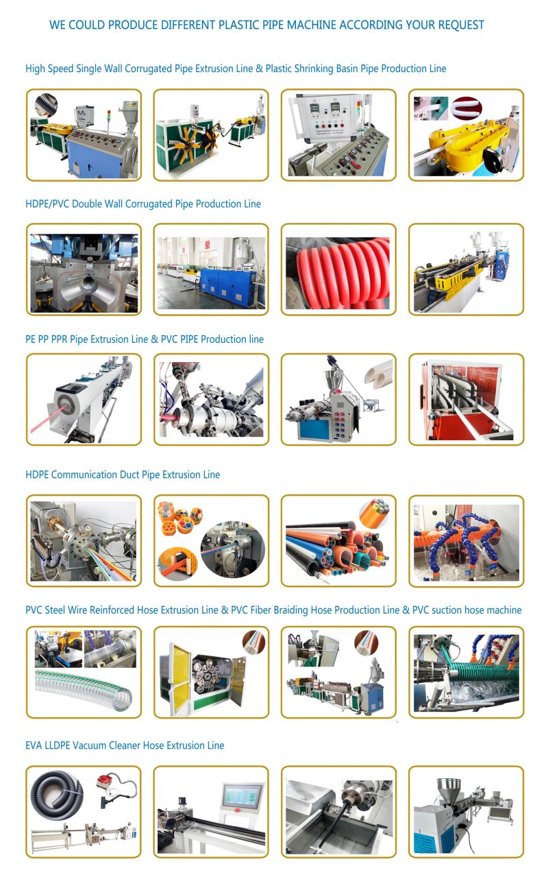Plastic Nylon PVC/UPVC/HDPE/PP/PPR Pipe Extrusion Line/Production Line/Price/PE Gas Pipe Line/Garden Pipe Making Machine/Extruder Factory Price