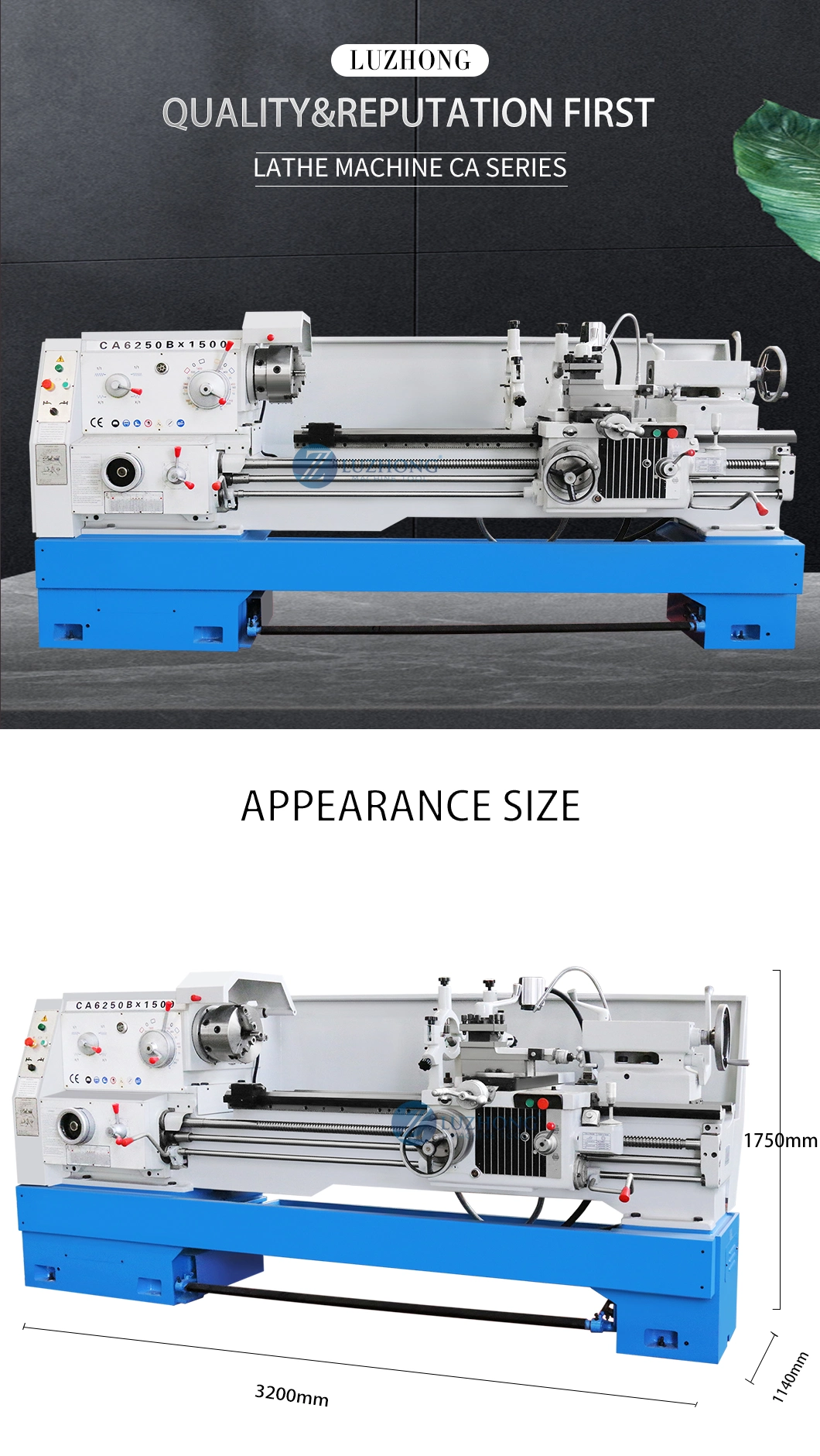 Gap Bed (CA6266) lathe tool horizontal metal torno universal lathe