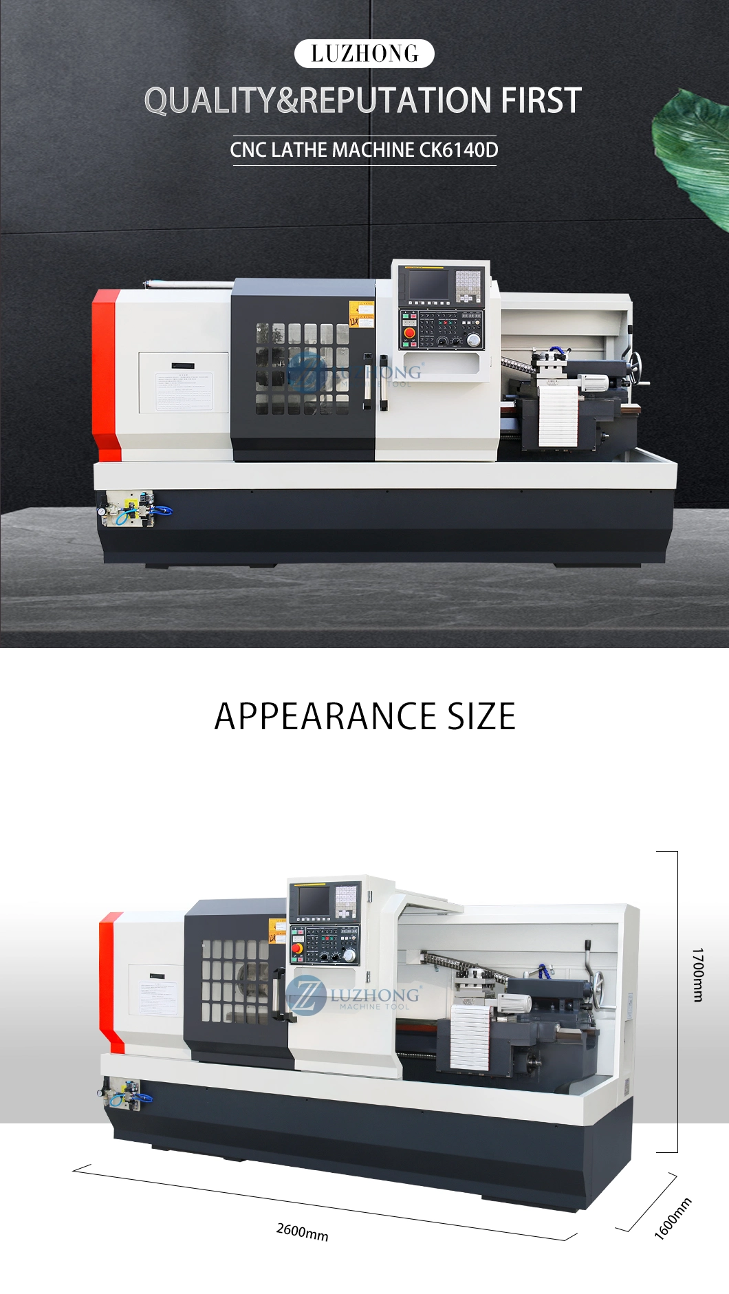 Ck6140D CNC lathe turning machining Chinese popular turret lathe