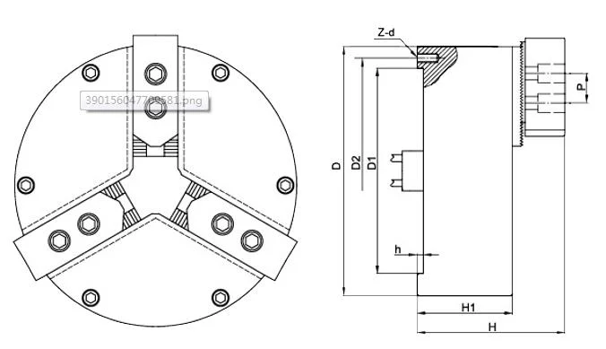 Power Chuck Precision 3 Jaw Pneumatic Lathe Chuck