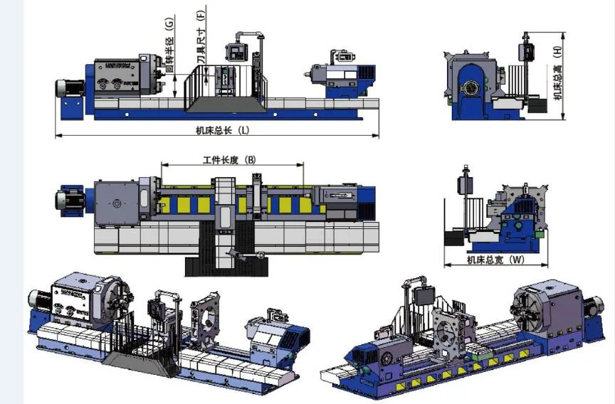 Heavy Horizontal Lathe Machine, CNC Lathe Machine, Lathe for Crankshaft, Cylinder