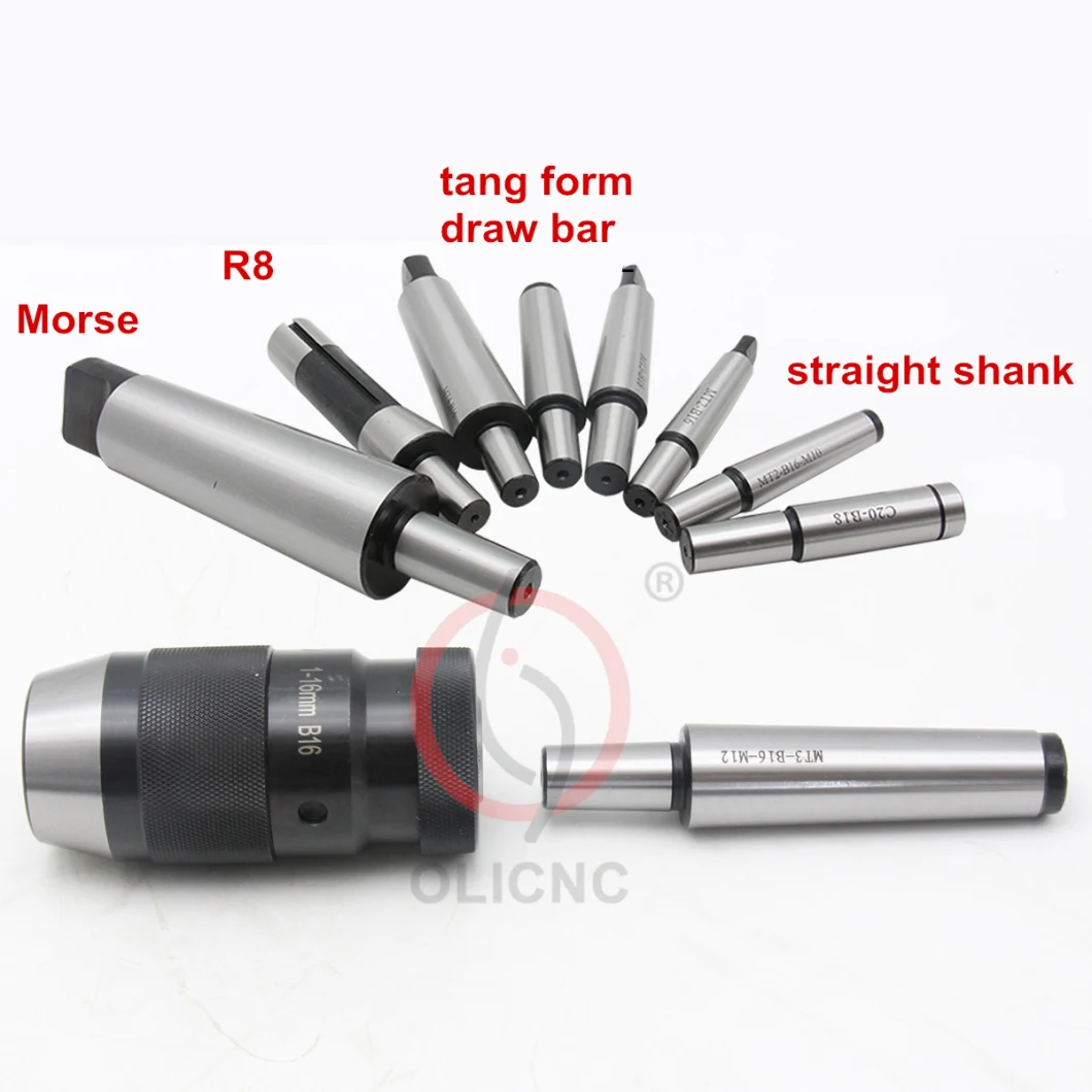 CNC Drill Chuck Arbor with Tang Form R8 Drill Chuck Arbors for CNC Lathe