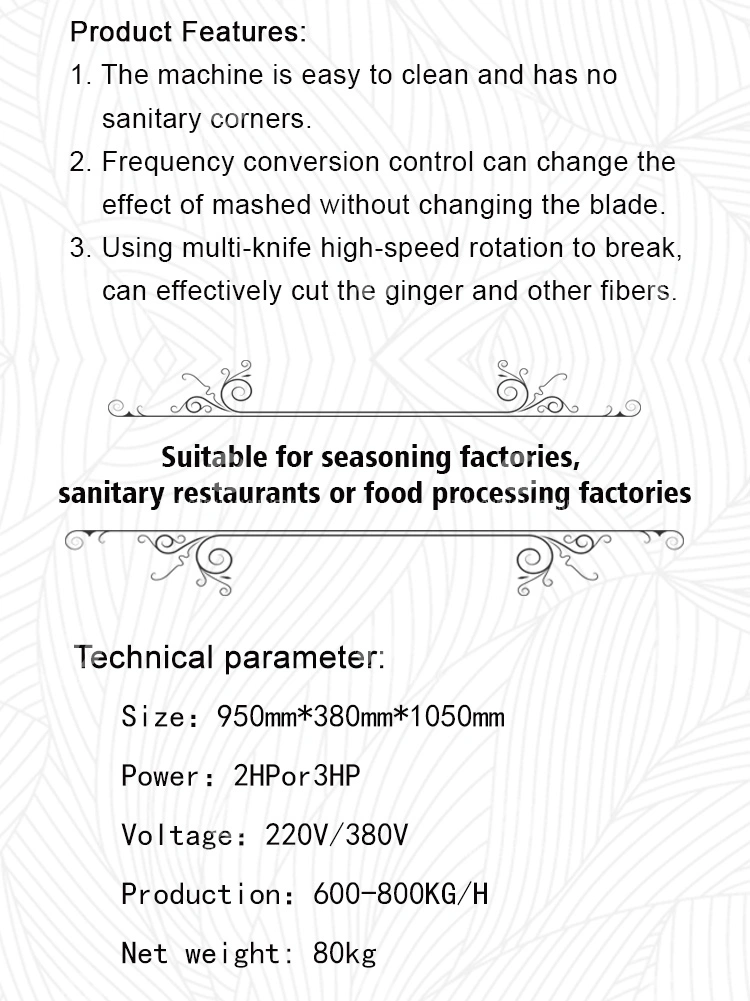 Tengsheng Vegetable and Fruit Shredder Ketchup Processing Machine Food Processing Machine (TS-S68)