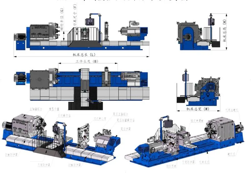 Large Conventional Heavy Duty Lathe Machine with Grinding Wheel