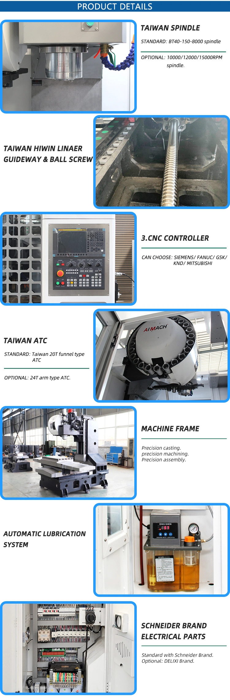 Vmc850 CNC Machining Center Vertical CNC Milling Machine Center Price