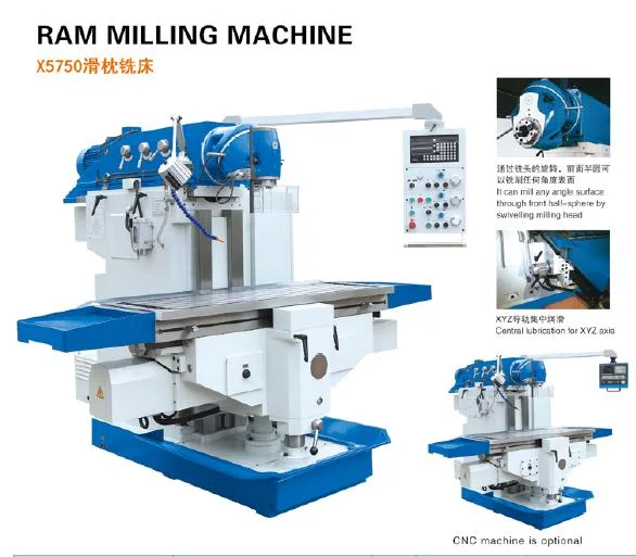 Heavy-duty RAM Milling Machine Conventional Knee-type Vertical Milling Machine X5746 X5750