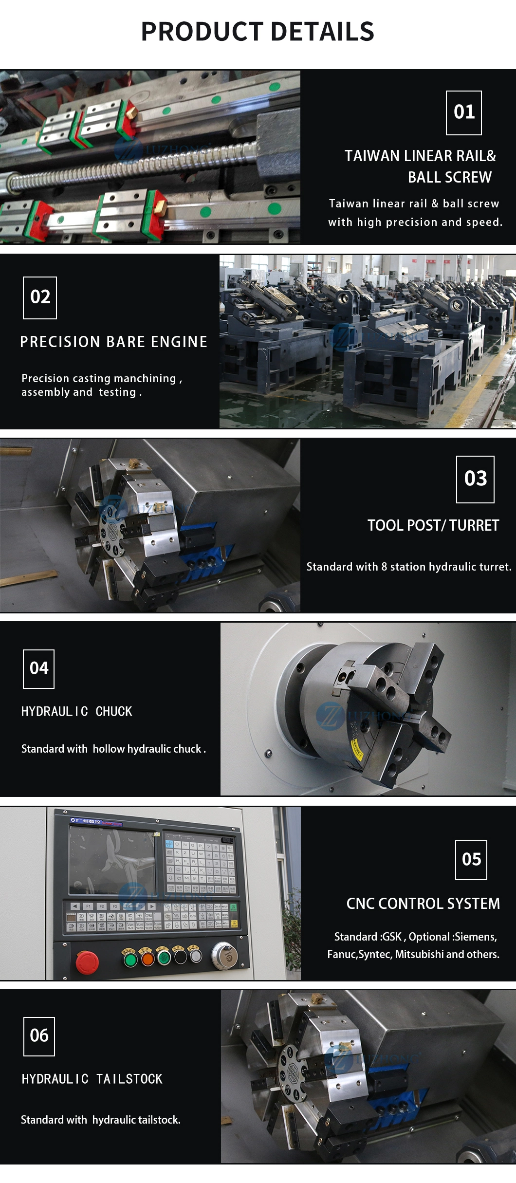 High precision TCK66A horizontal metal heavy automatic CNC turning center lathe