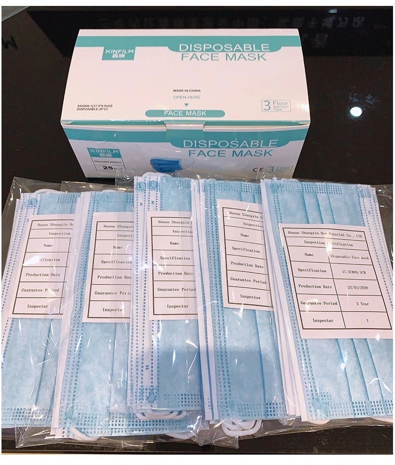 Stock Ce FDA Anti Virus 3ply Non Woven Disposable Face Mask and Face Mask