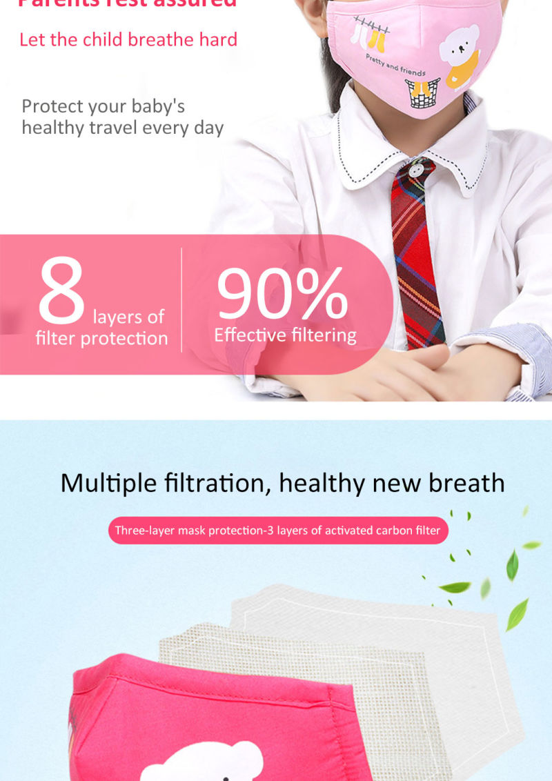 Washable Reusable Cotton Kids Environmental Dust Face Mask Mouth Accessories Face Mask for Children