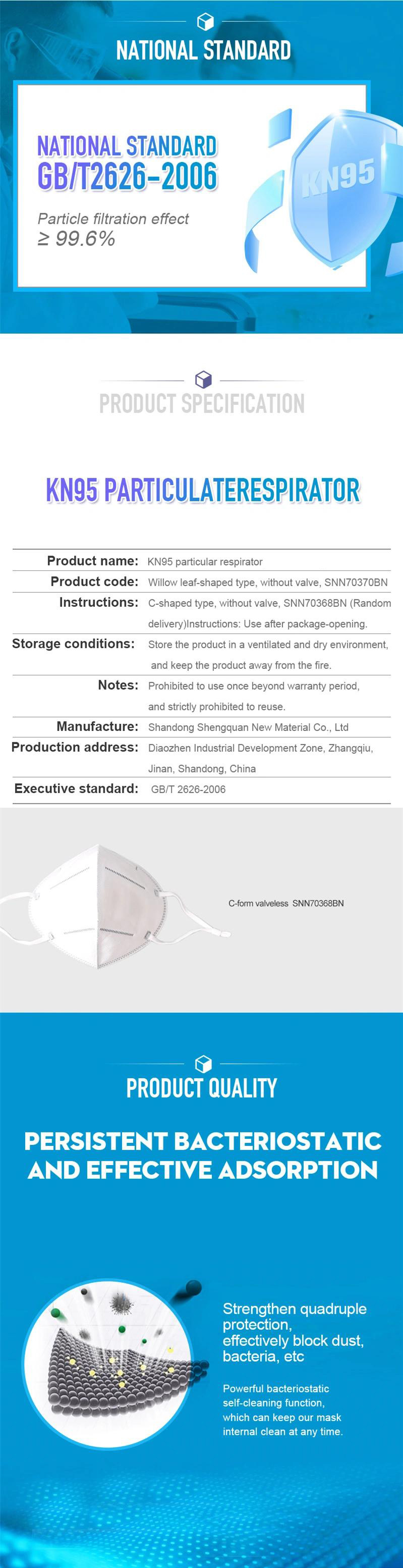 KN95 Mask with Filter 5-Layer Anti-Pollution Earloop Disposable Face Mask