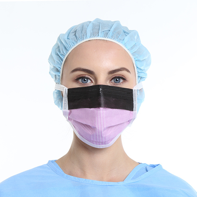Professional Surgical Face Mask with Black Strip Fog Free Manufacturer
