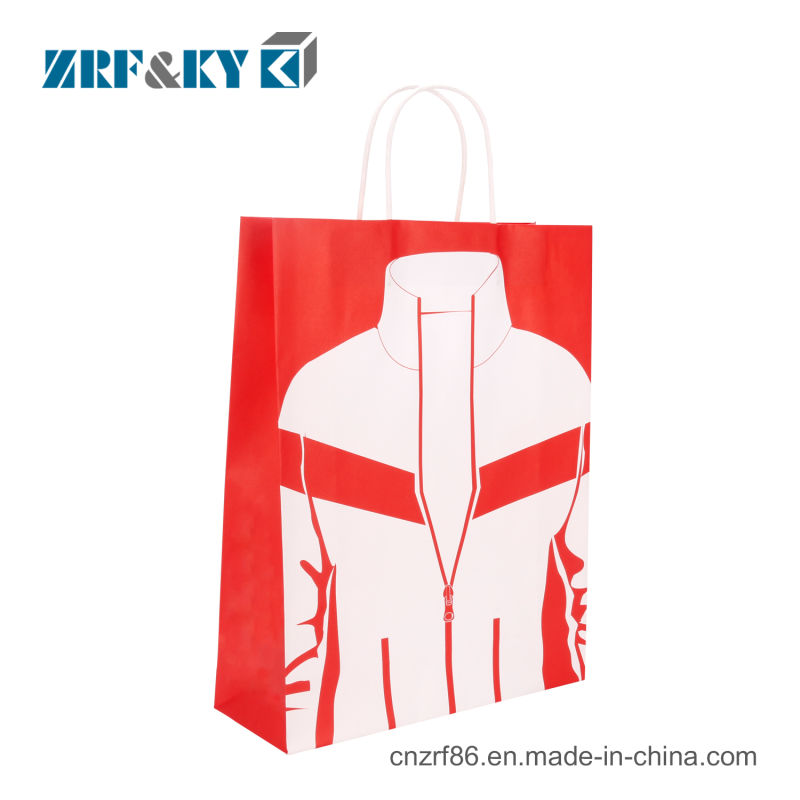 Custom Printed Color White Kraft Shopping Paper Bag for Garment/Apparel