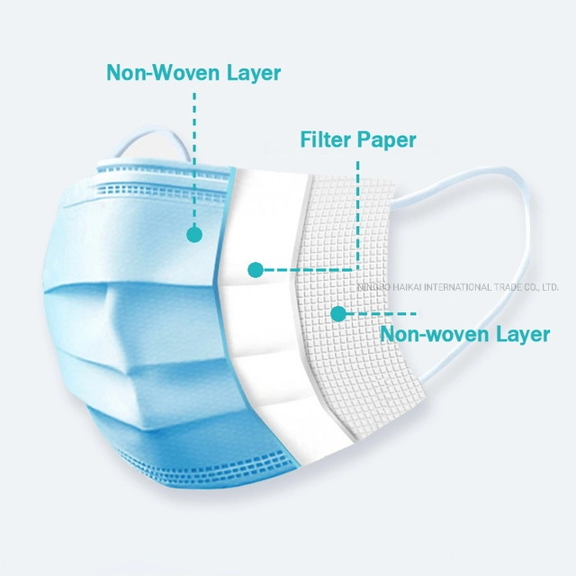 General Supplies Disposable 3 Ply Earloop Virus Face Mask 3 Ply Disposable Face Mask