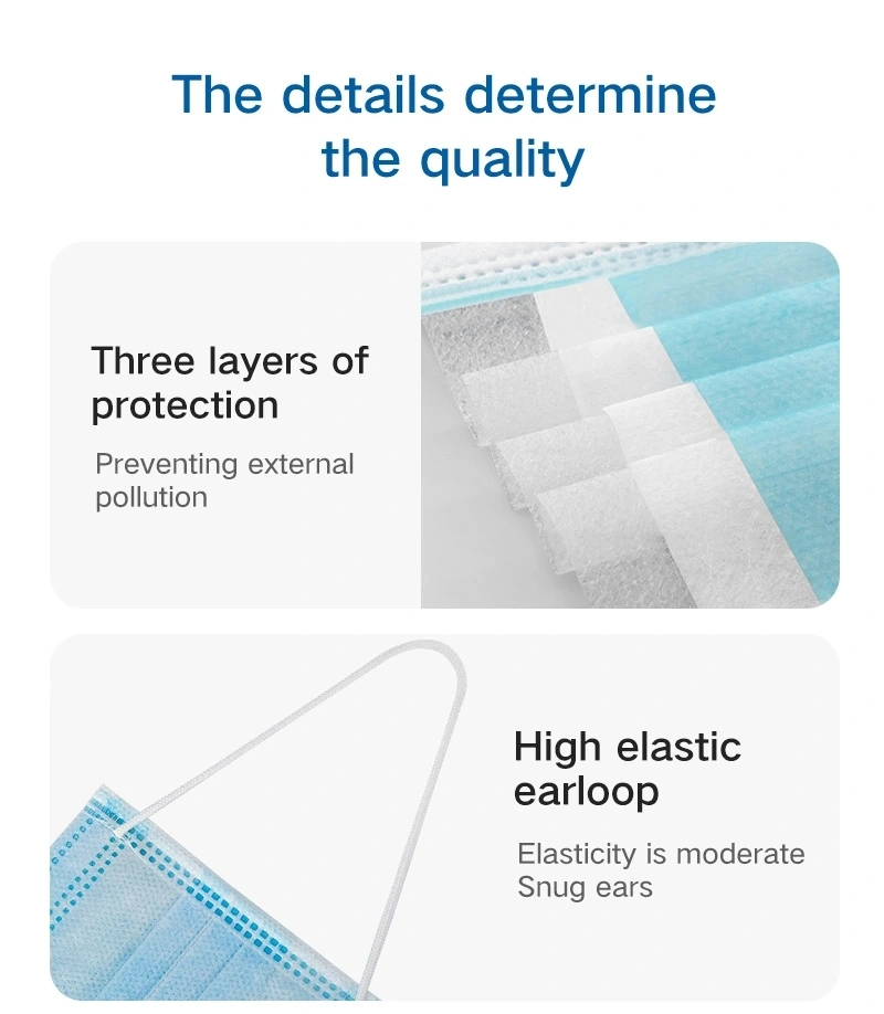 Stock Ce FDA Anti Virus 3ply Non Woven Disposable Face Mask and Face Mask