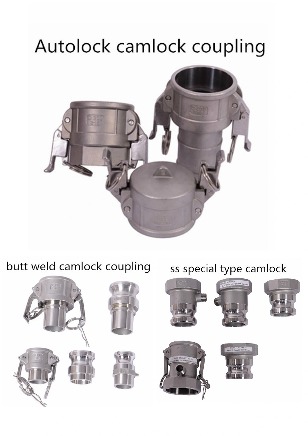 Stainless Steel 316type F Quick Connect Camlock Hose Coupler