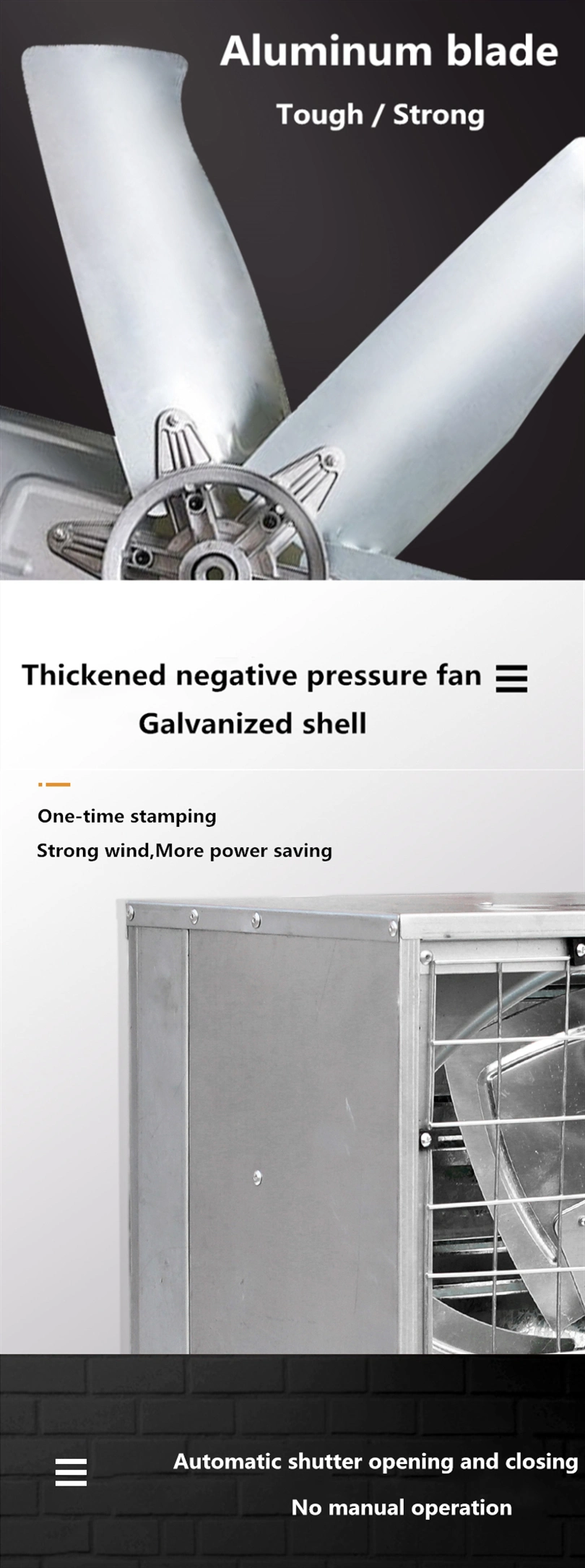 Whole Sale Aluminum Leaf Greenhouse Ventilation Fan Ventilation Exhaust Fan