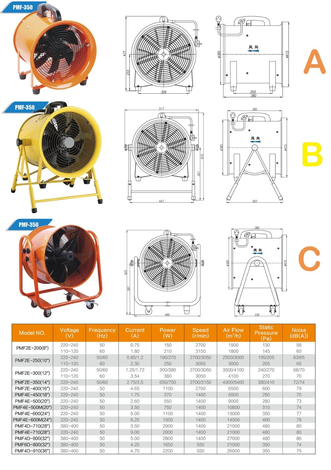 18 Inch Portable Inflatable Fan Air Blower Portable Air Ventilation Fan